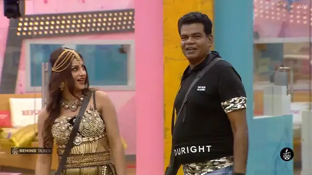 Yashika talking to Ponambalam in Bigg Boss House