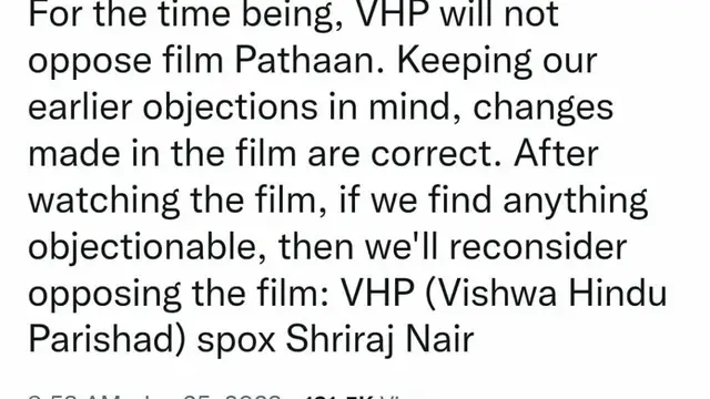 Sharukh Khan की फिल्म Pathan के लिए पिघला विश्व हिंदू परिषद का दिल, रोका विरोध प्रदर्शन