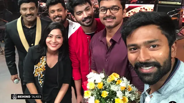 Mahat with Ilayathalapathy Vijay in mersal audio launch