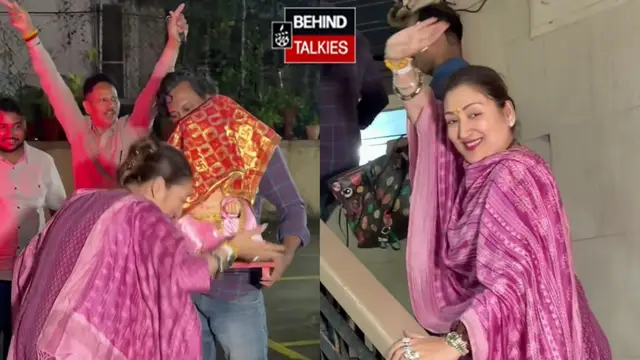सुनीता आहूजा अकेले घर लाईं गणपति बप्पा, न साथ दिखे गोविंदा न बच्चे, ढोल की थाप पर जमकर नाचीं