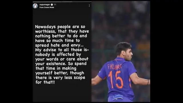 भुवनेश्वर कुमार को 19वें ओवर के लिए ट्रोल करने वालों पर भड़की पत्नी नूपुर नागर, कही ये बात