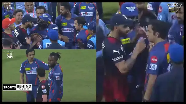 வீடியோ : மைதானத்தில் கடுமையான வாக்கு வாதத்தில் ஈடுபட்ட விராட் vs கம்பீர் – இவர்களுக்குள் என்னதான் பகை?