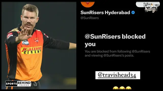 “டேவிட் வார்னரை BLOCK செய்த சன்ரைஸ் அணி நிர்வாகம்”. மும்பை போல் முட்டாள் தனமாக எதையும் செய்ய வேண்டாம் என ரசிகர்கள் காட்டம்.