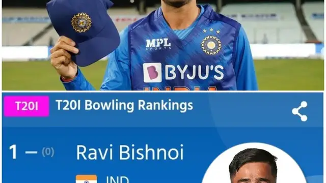 ரஷித் கானை பின்னுக்கு தள்ளி முதல் இடத்திற்கு முன்னேறிய இந்திய அணியின் இளம் வீரர் ரவி பிஷ்னோய்.